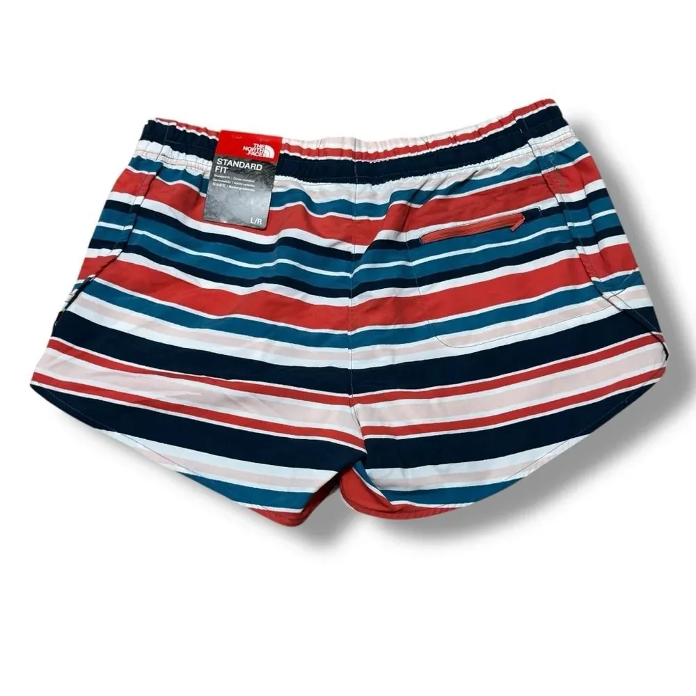 North Face Class V Shorts L Striped Trail Core Swim Hike Outdoor Summer